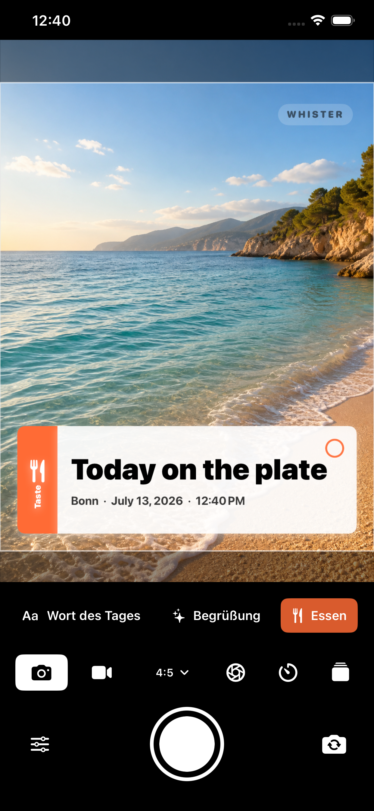 Whister Food Frame overlay