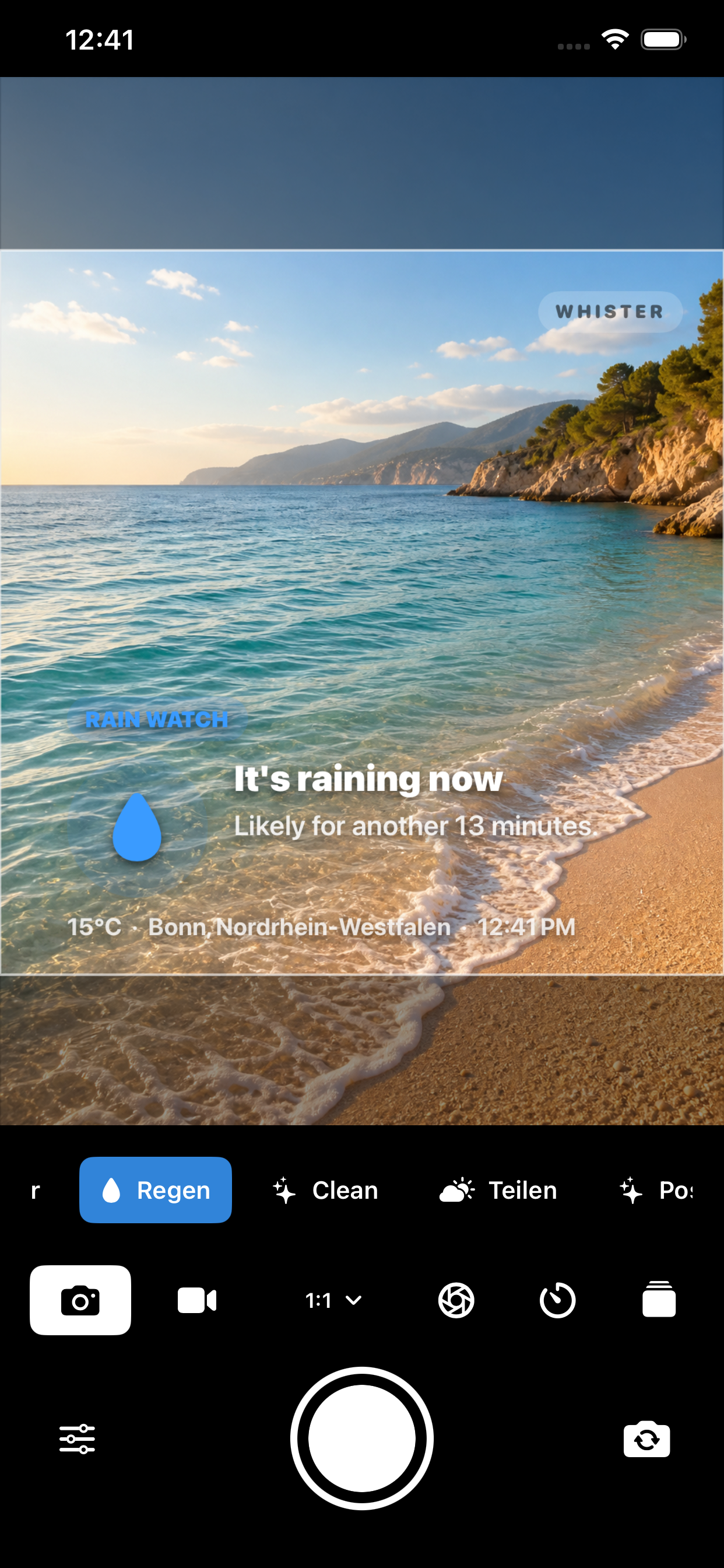 Whister rain overlay