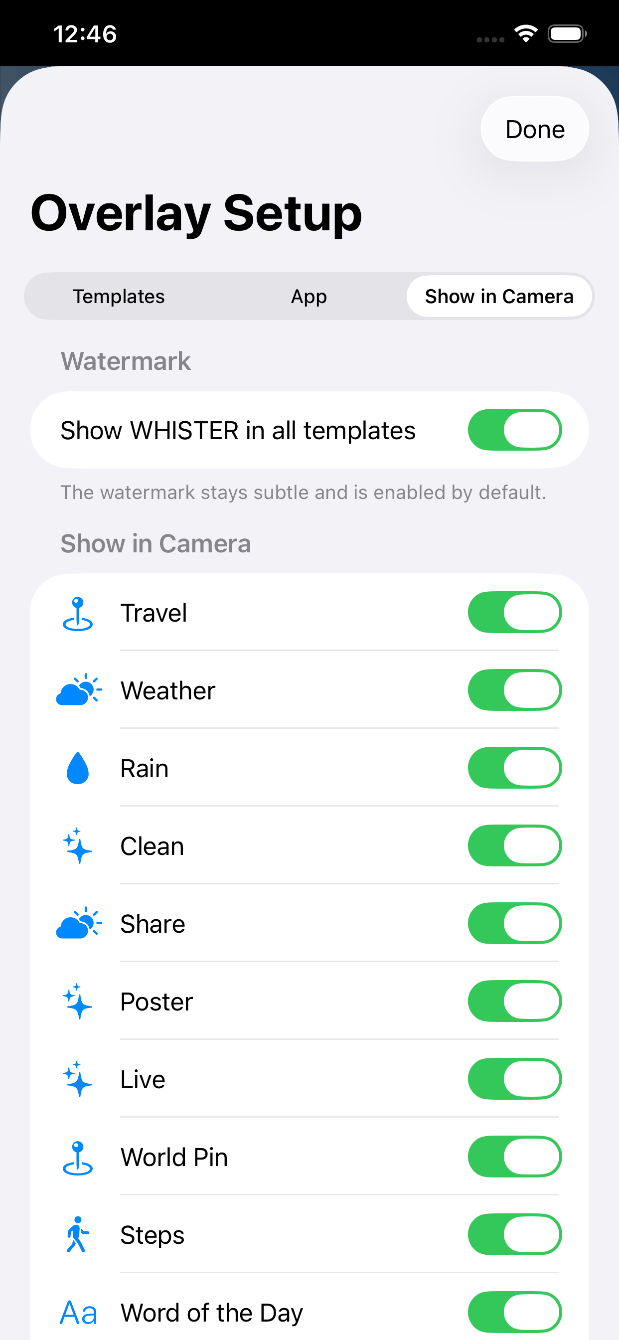 Overlay setup in Whister